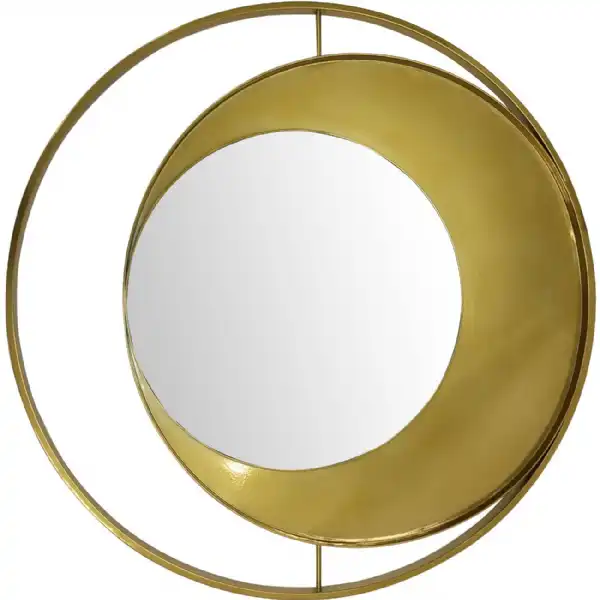 Champagne Concentric Circles Metal Wall Mirror
