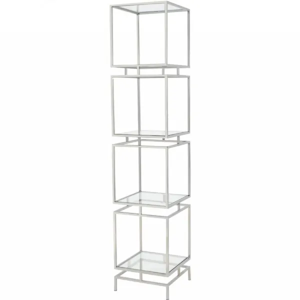 Stainless Steel Tall 40cm Square Display Open Shelving Unit