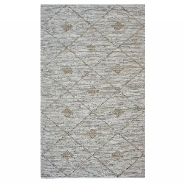 Hand Woven Beige 160x230cm Leather Rug