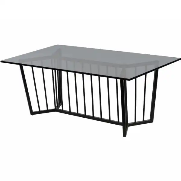 Black Frame and Tinted Glass Rectangular Coffee Table
