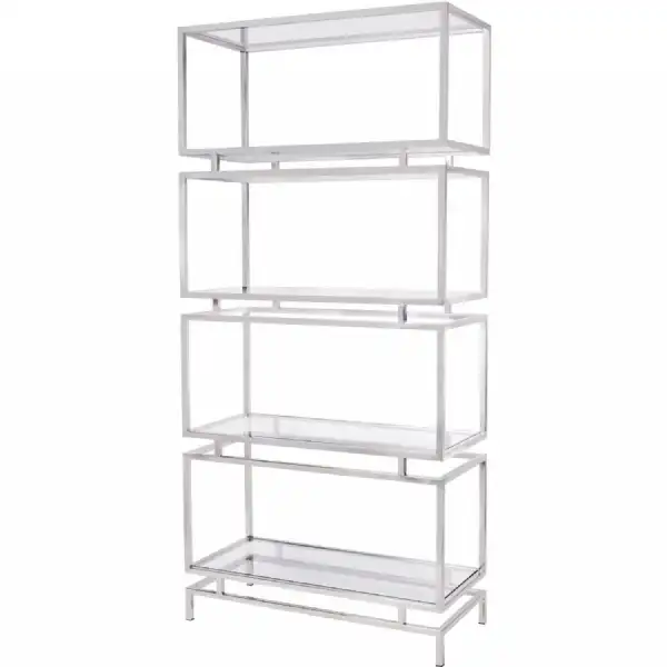 Stainless Steel Frame and Clear Glass Large Display Unit