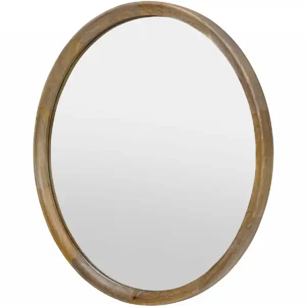 Natural Finish Small 70cm Wooden Frame Wall Mirror