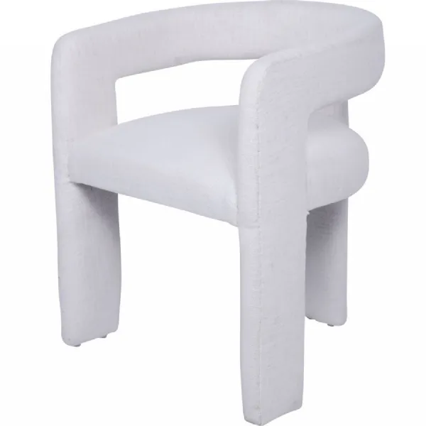 Fully Upholstered Ivory Slub Chair