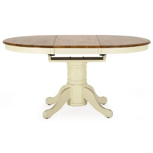 Ivory Cream Painted Oval Extending Dining Table