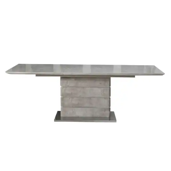 Large Concrete Rectangular Extending Dining Table Steel Base