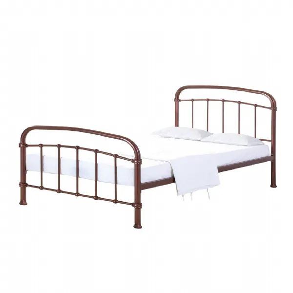 4ft6in Standard Double 135cm Metal Copper Curved Bed Frame Industrial Style