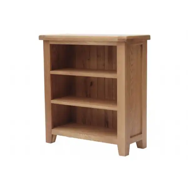 Light Natural Solid Oak Small Low Open Bookcase