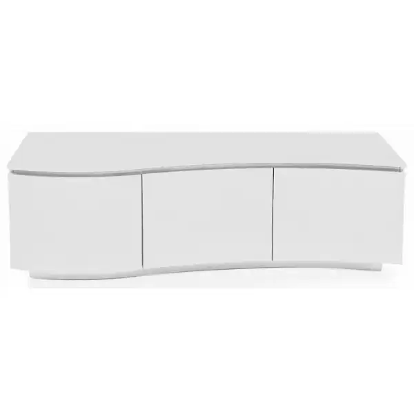 White Gloss Curved TV Cabinet with LED Lights