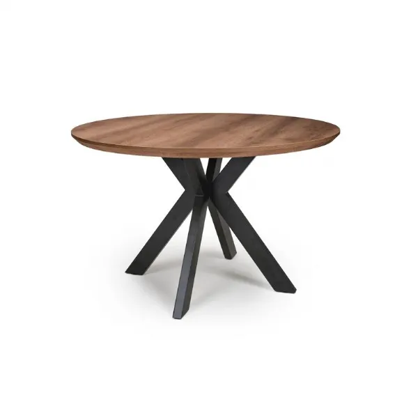 Scratch Resistant Walnut Top 120cm Round Dining Table