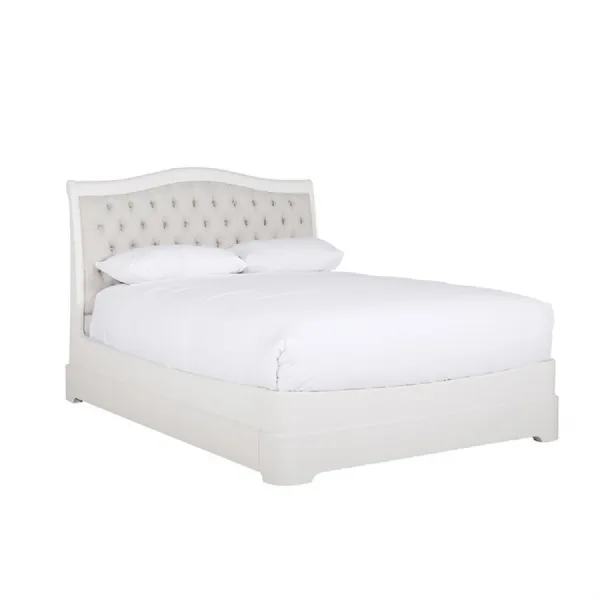 Modern White Wooden 4ft 6in Double Size 135cm Bed