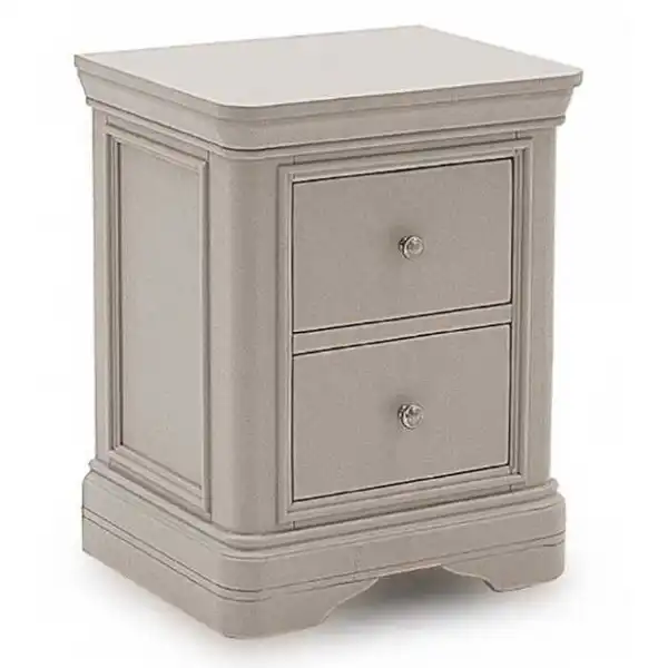 Taupe Painted 2 Drawer Bedside Chest