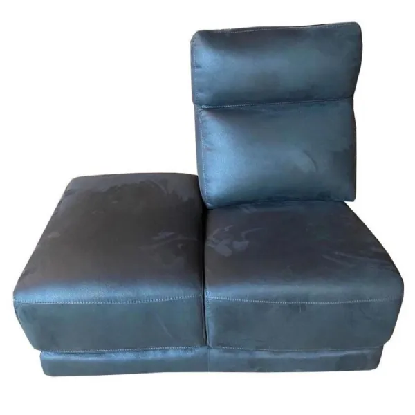 Grey Leather Left Hand Facing Corner Section with Footstool