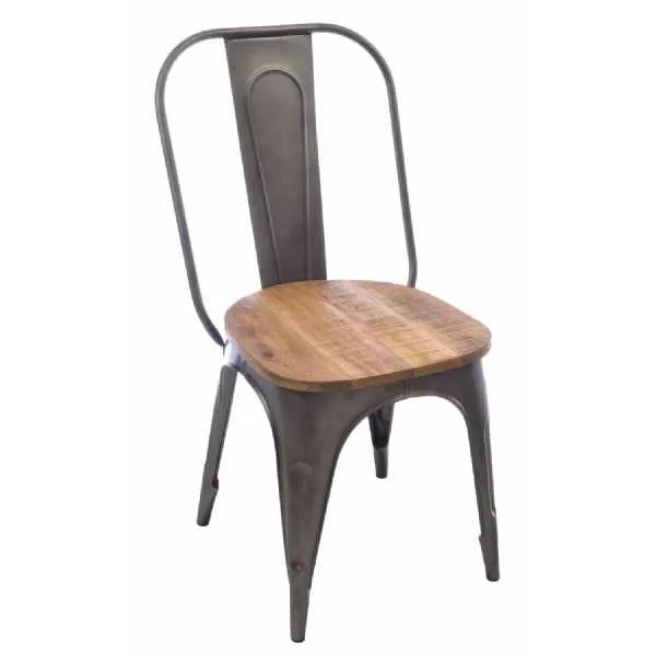Solid Wood Dining Chair Metal Legs