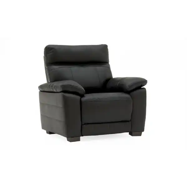 Black Leather Manual Recliner Chair