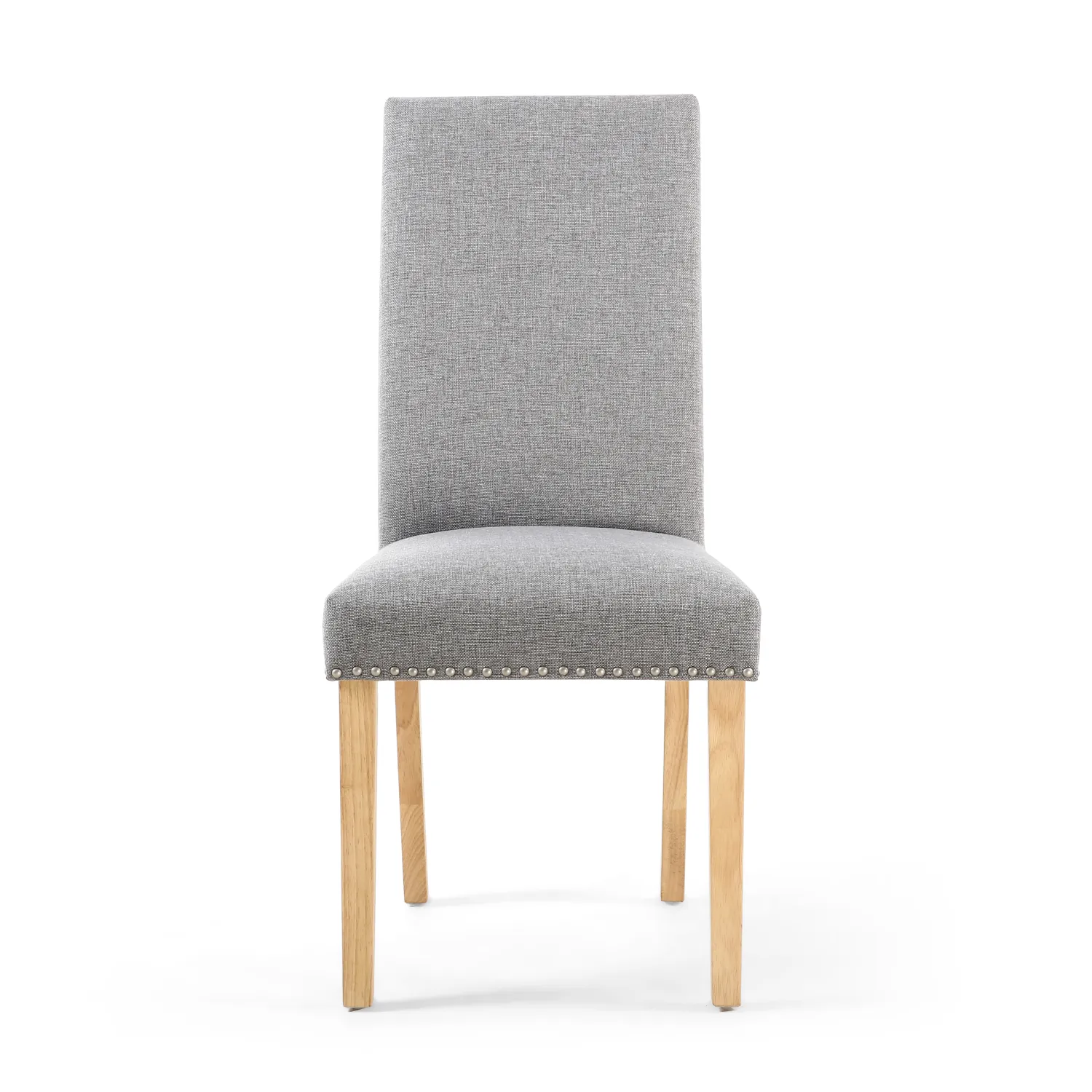 Grey Fabric Dining Chair Light Wood Legs