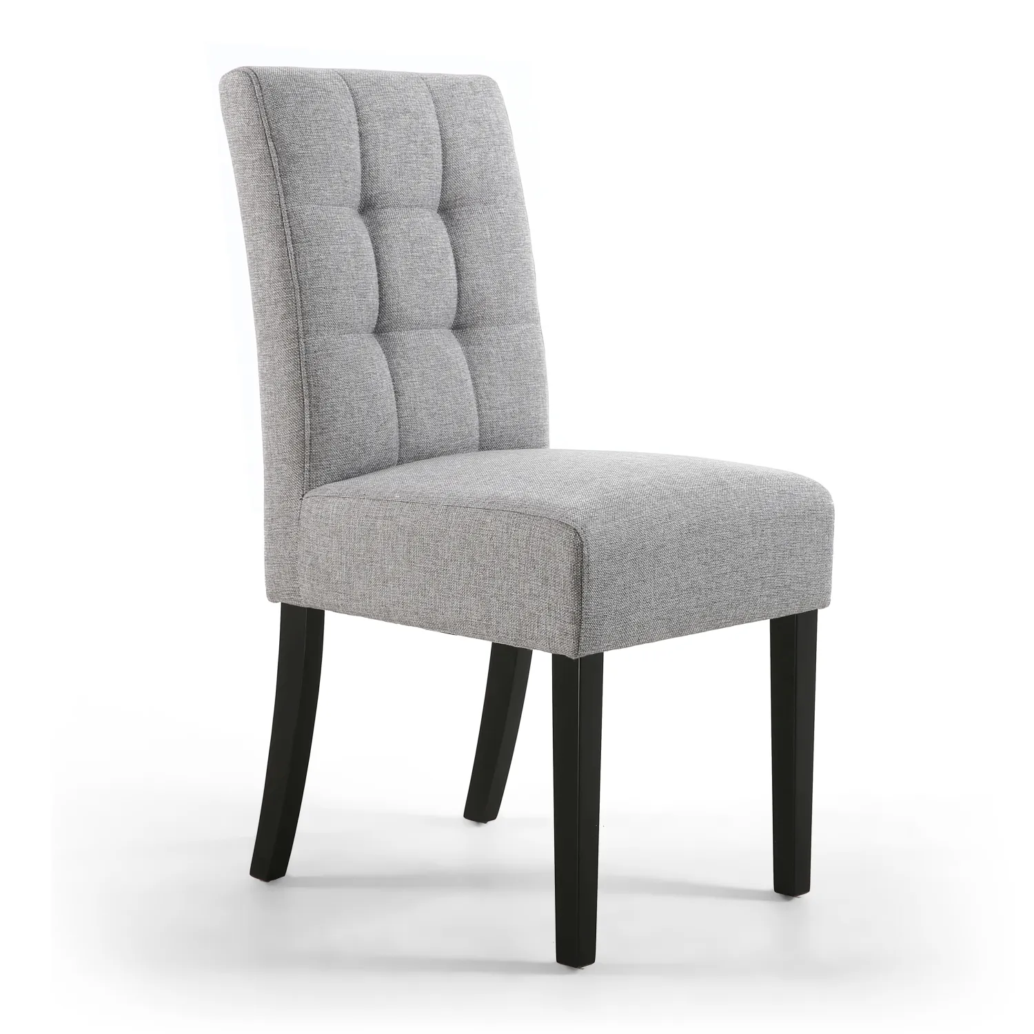 Silver Grey Linen Fabric Stitched Waffle Dining Chair