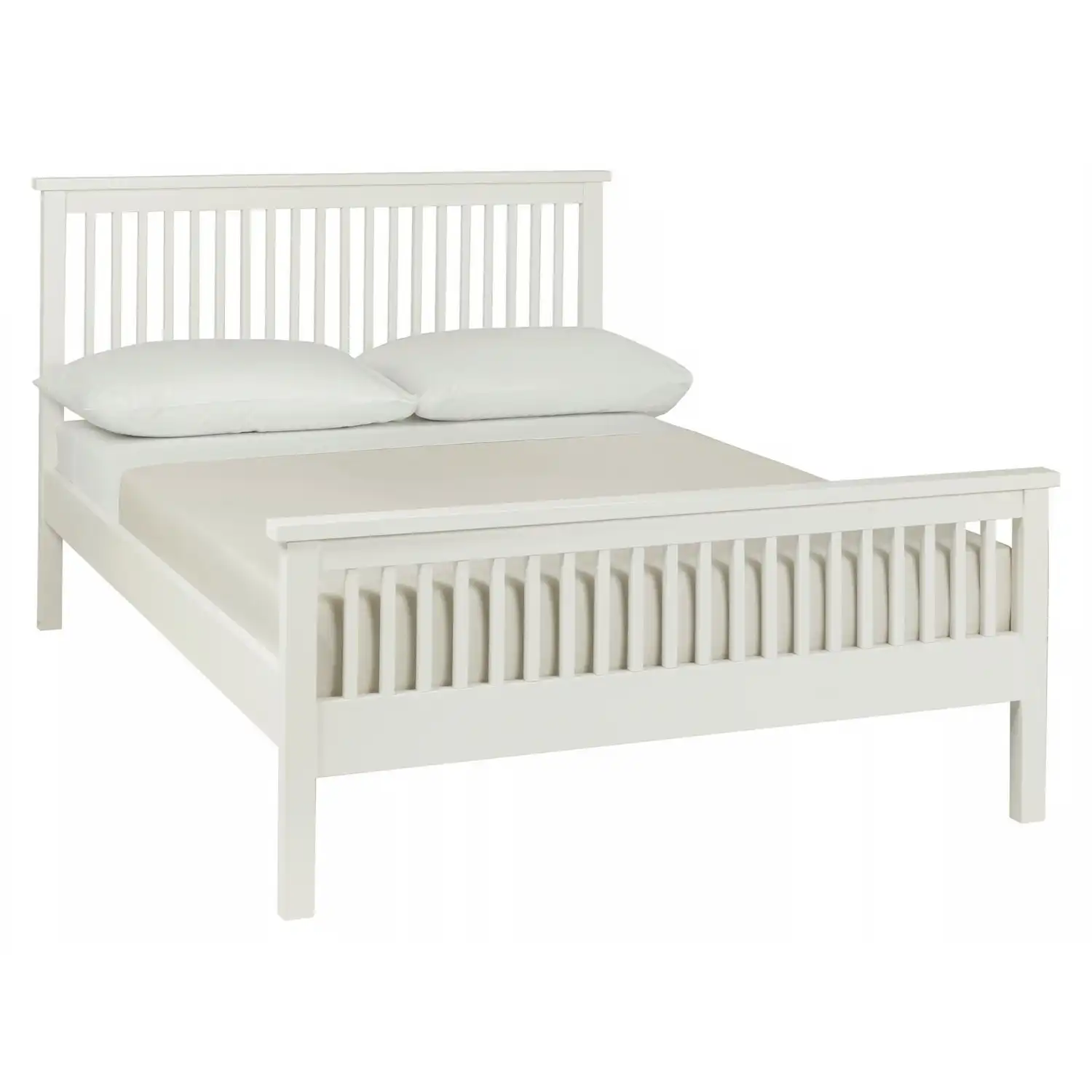 White Painted Double Bed High Foot End