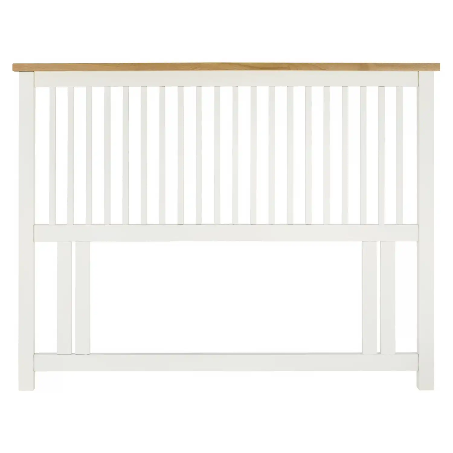 4ft Small Double 2 Tone White Painted Oak Top Bed Headboard