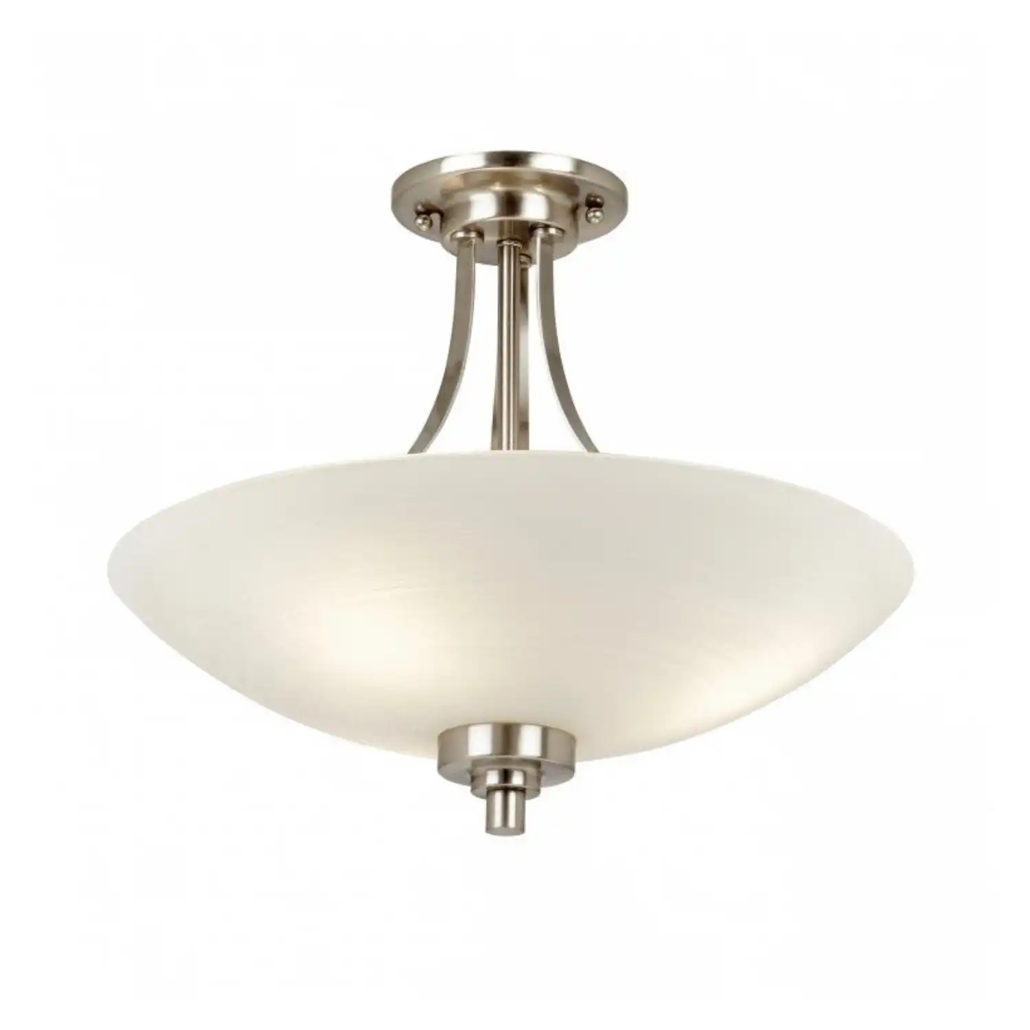Satin Chrome White Glass Shaded Single Ceiling And Wall Lamp