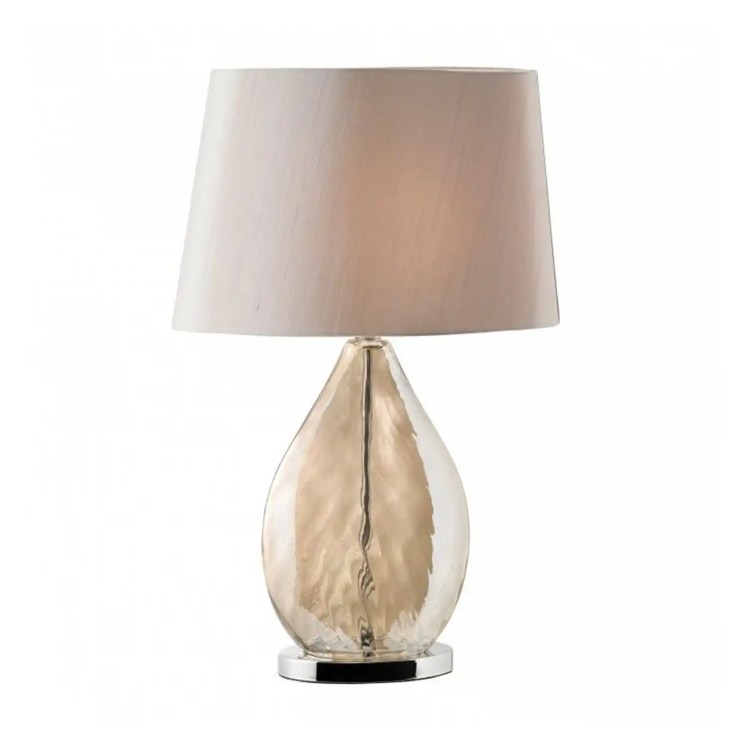 Glass and Metal Soft Pink Velvet Shade Table Lamp