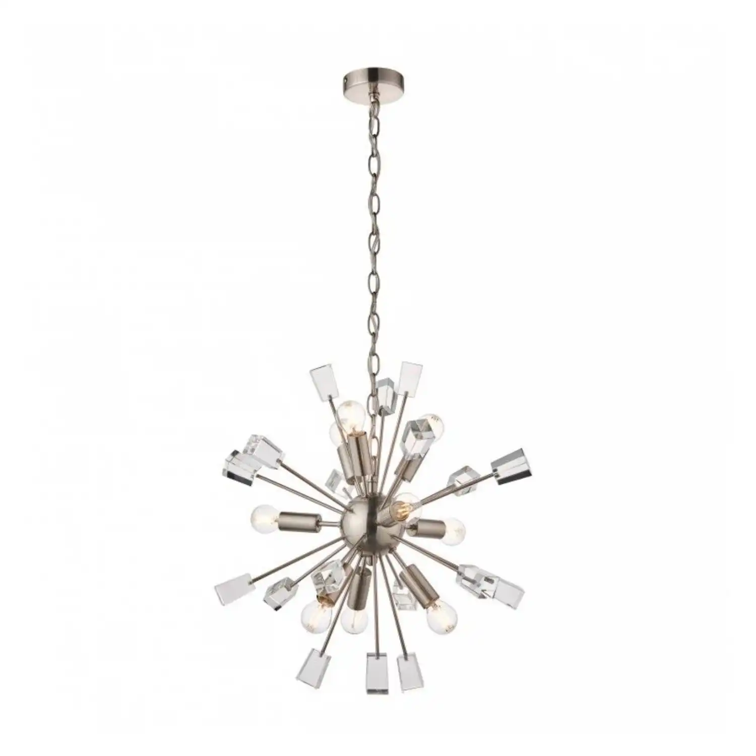 9 Pendant Ceiling Wall Lighting Silver Nickel On Chain