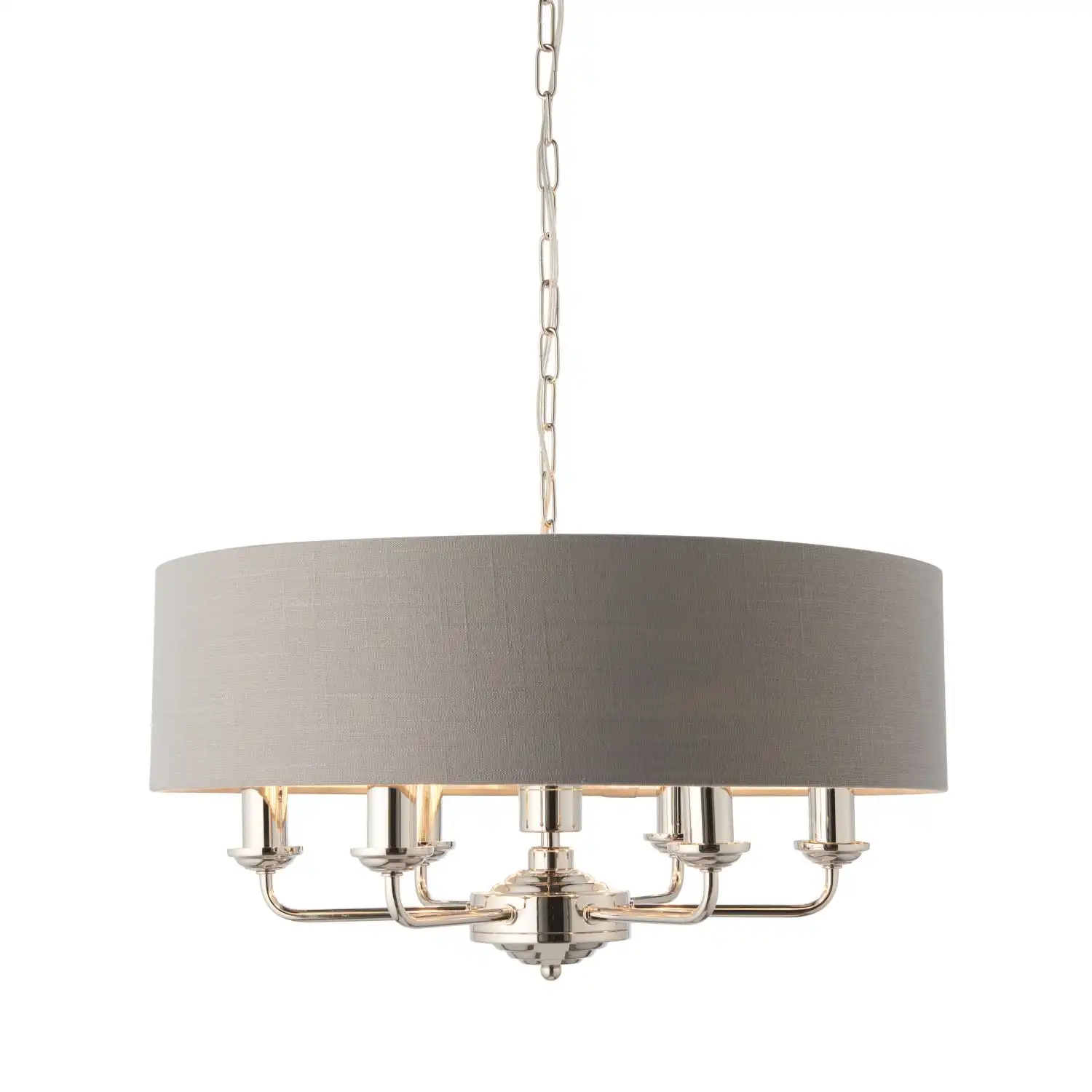 Nickel 6 Pendant Light Nickle And Charcoal