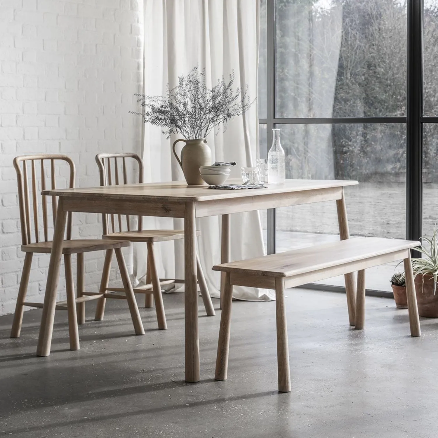 Modern Light Oak Dining Table Nordic Style 150 x 90cm