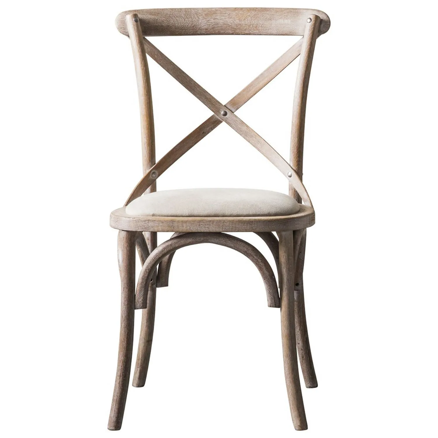 Farmhouse Natural Wooden Cafe Chair Cross Back Design