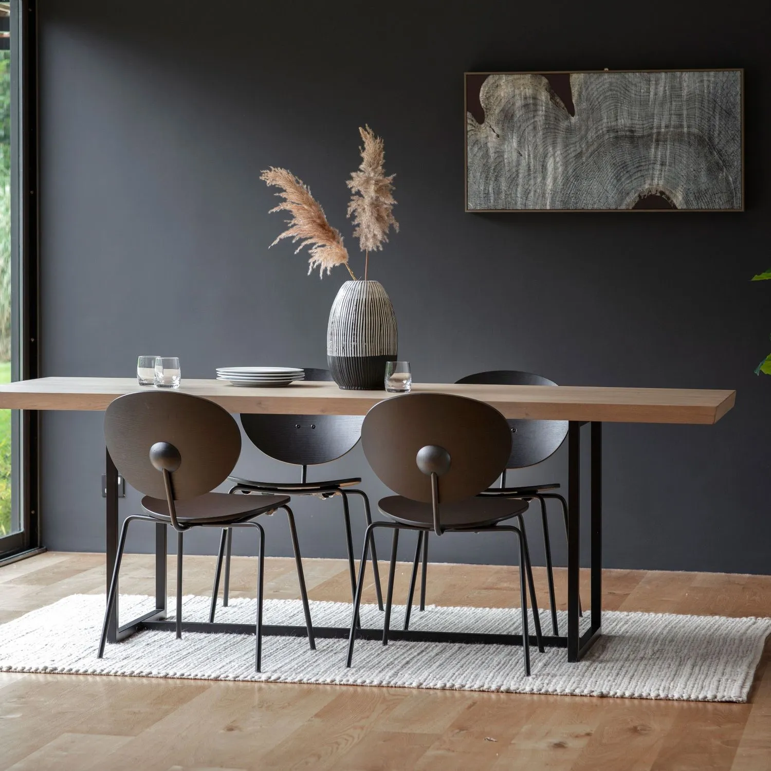 Grey Wooden Top Extra Large Rectangular Dining Table