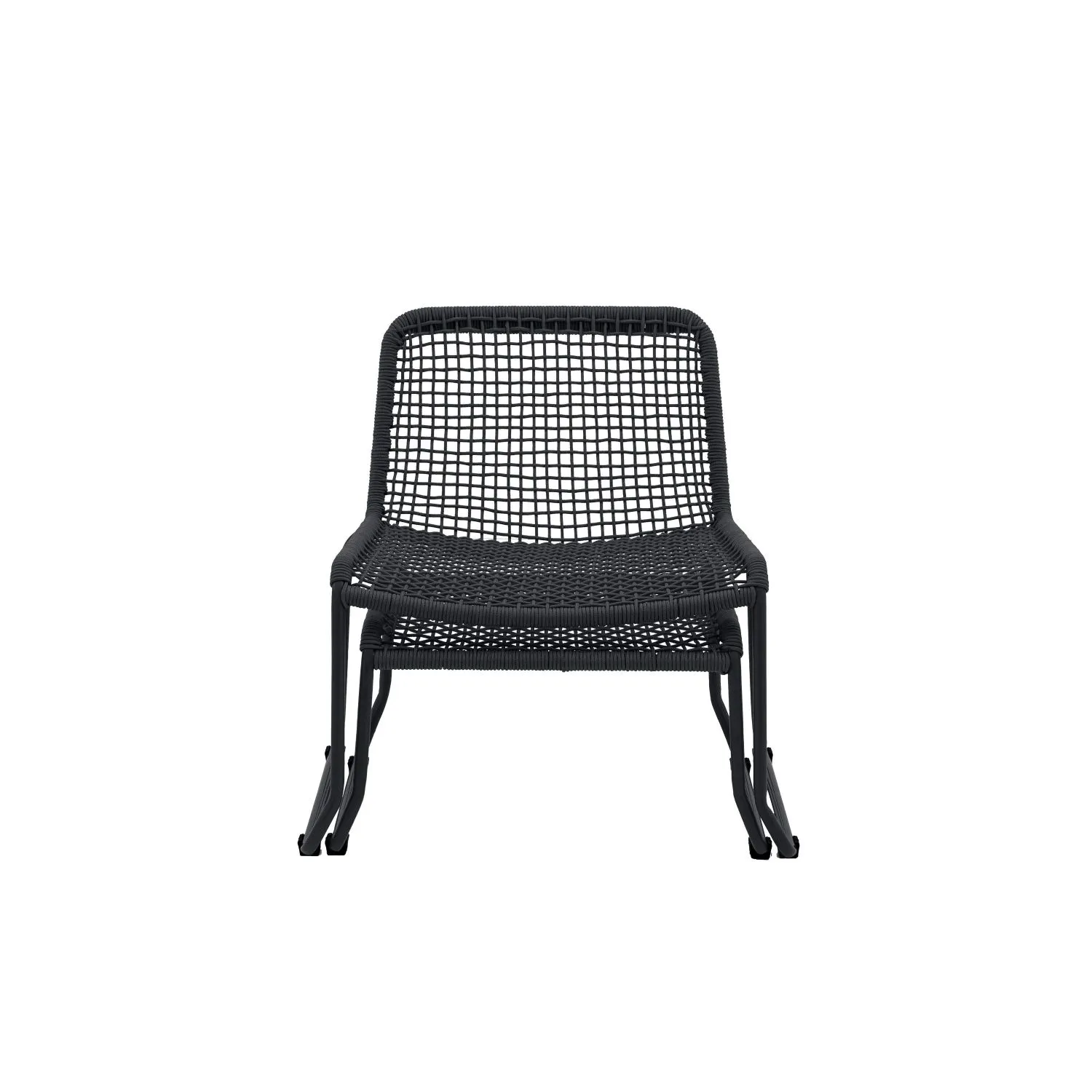 Lounge Chair with Footstool Black