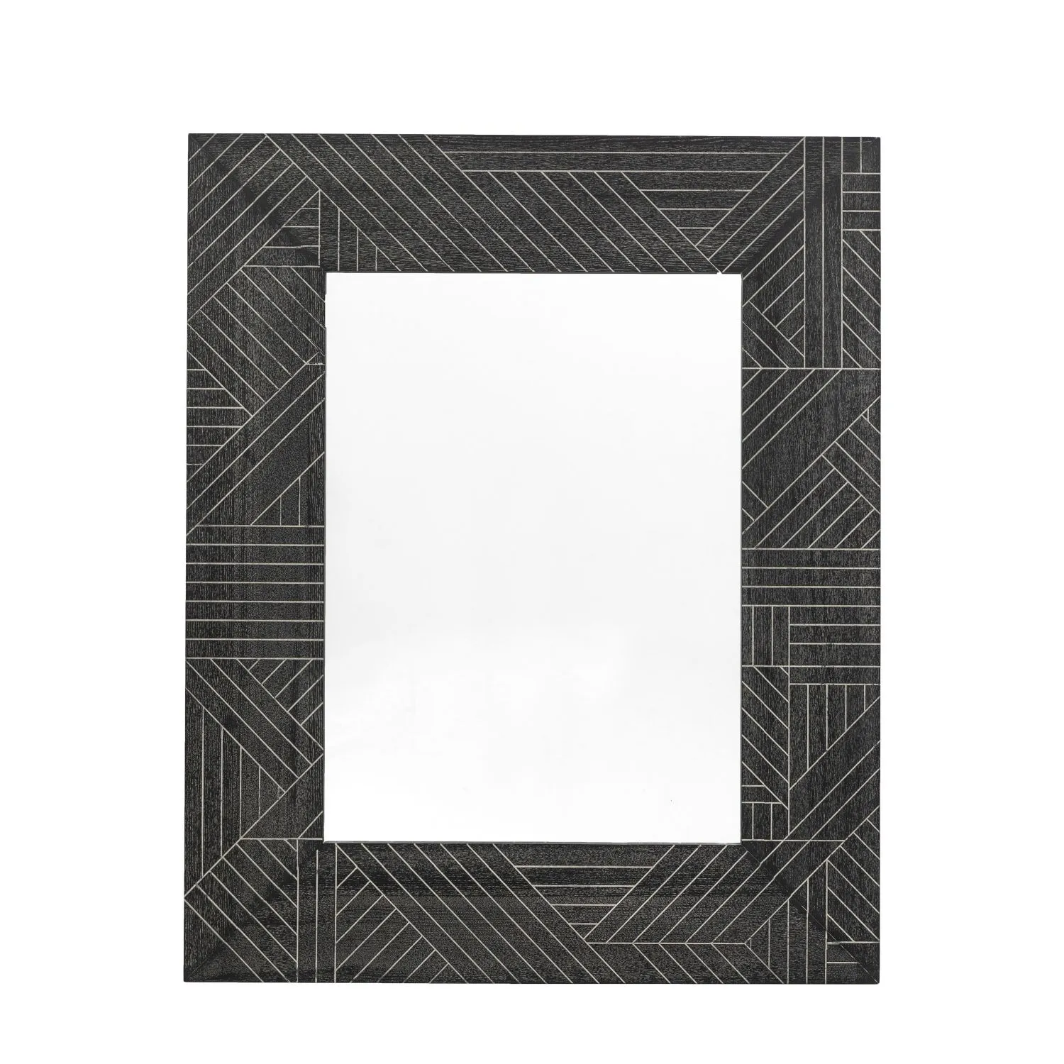 Glass Size mm W540 x H740 Black Rectangle Mirror