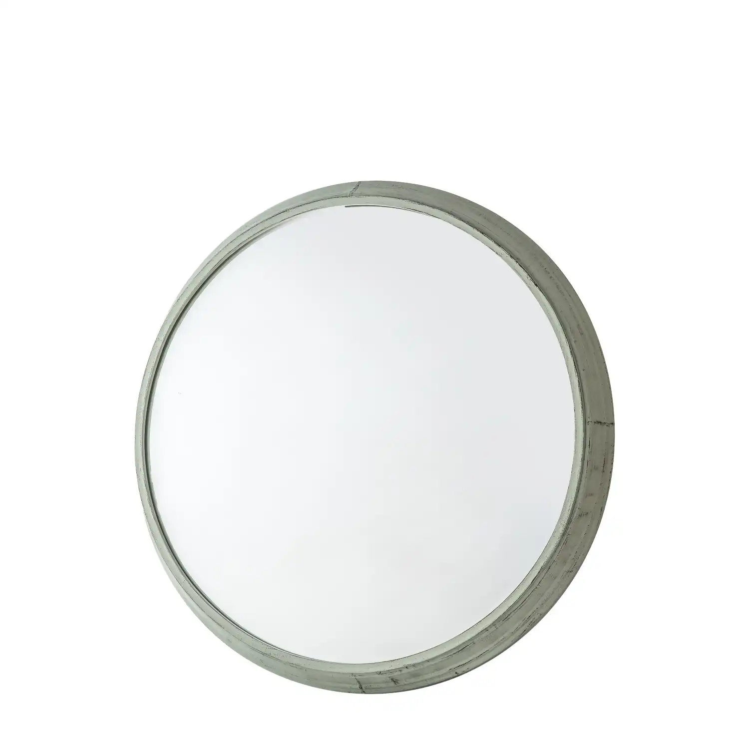 Green Metal Outdoor Round Wall Mirror