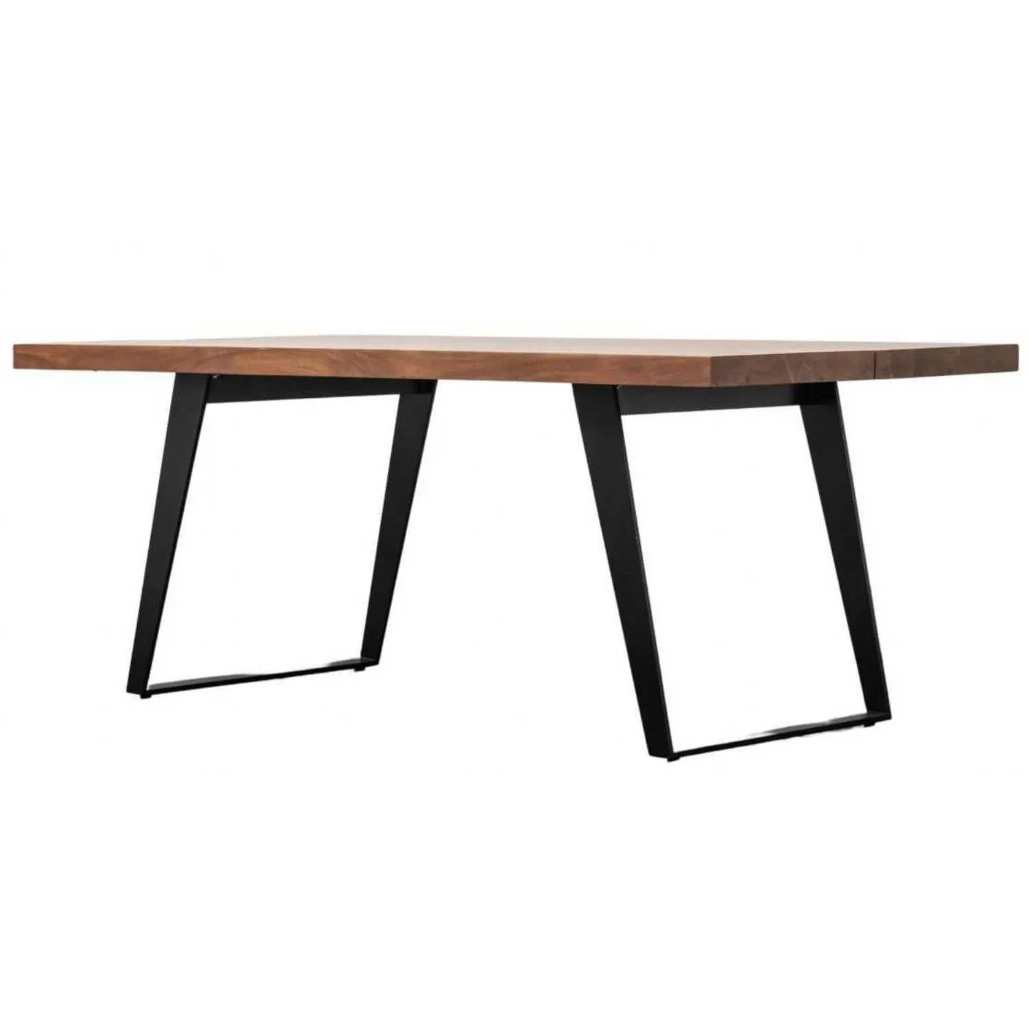 Large Wood 220cm Dining Table Angular Metal Legs