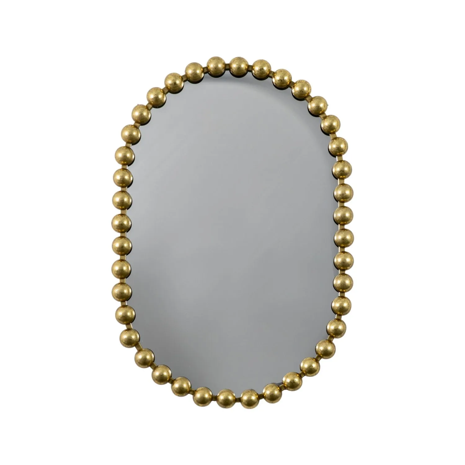 Large Gold Beaded Oval Wall Mirror