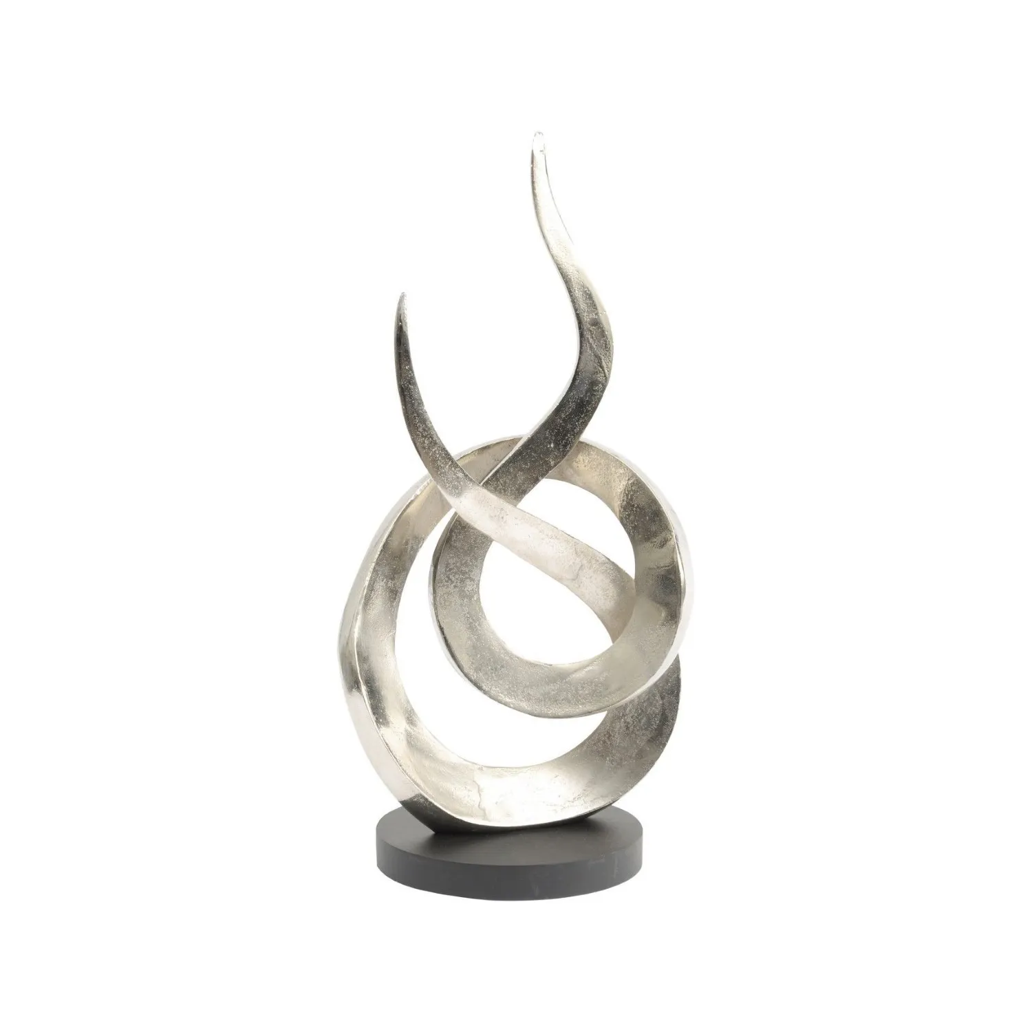 Large Silver Metal Entwined Flame Sculpture