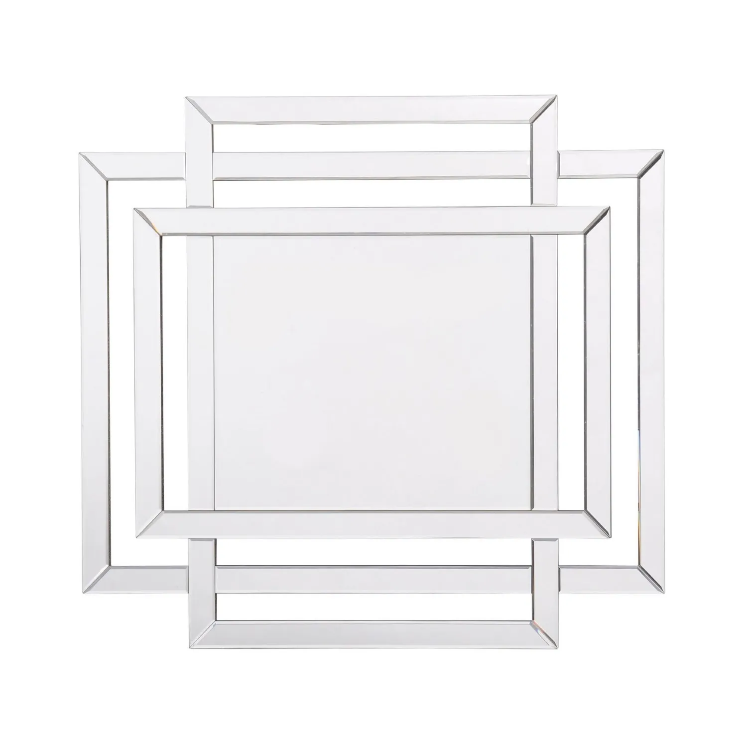 Abstract Rectangle Geometric Glass Framed Wall Mirror