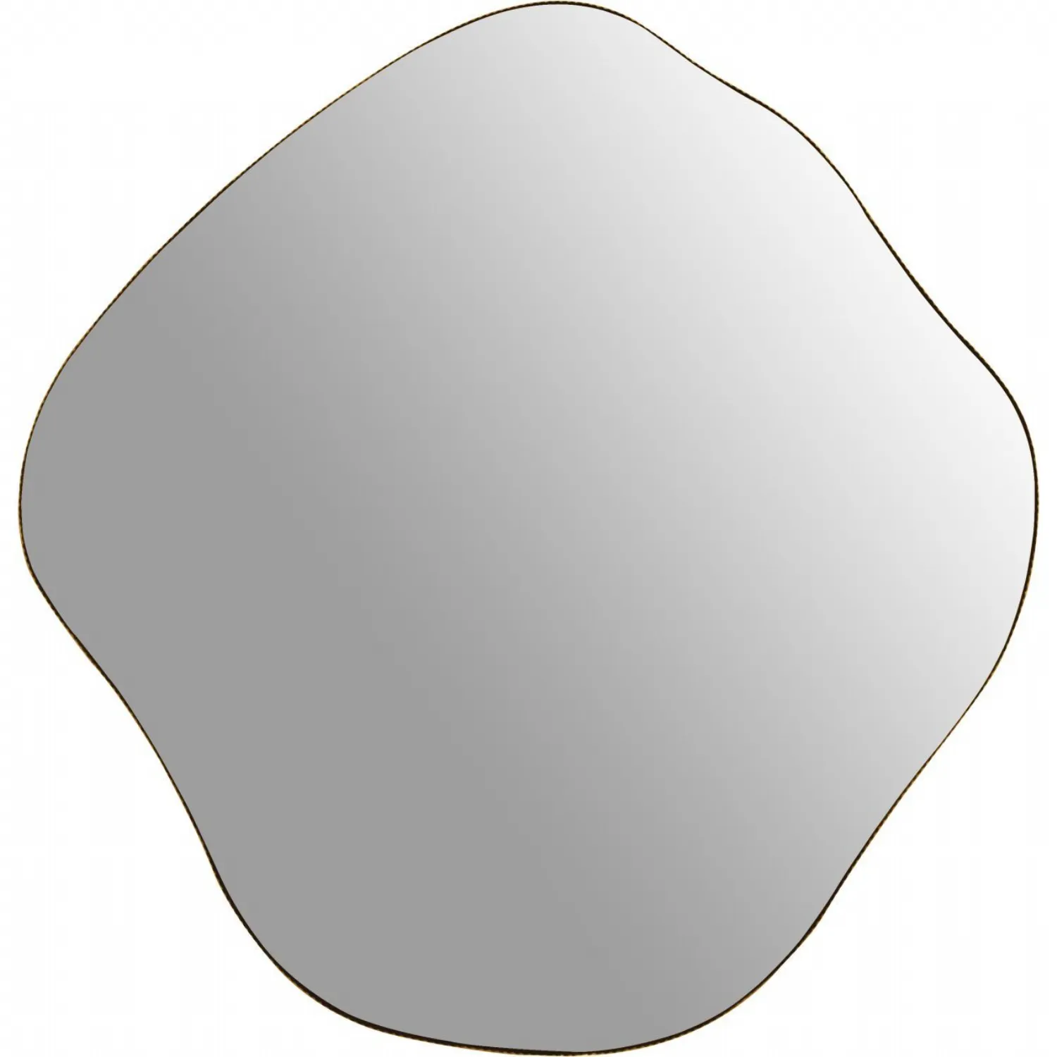 Irregular Wavy Design Metal Wall Mirror in Gold Finish