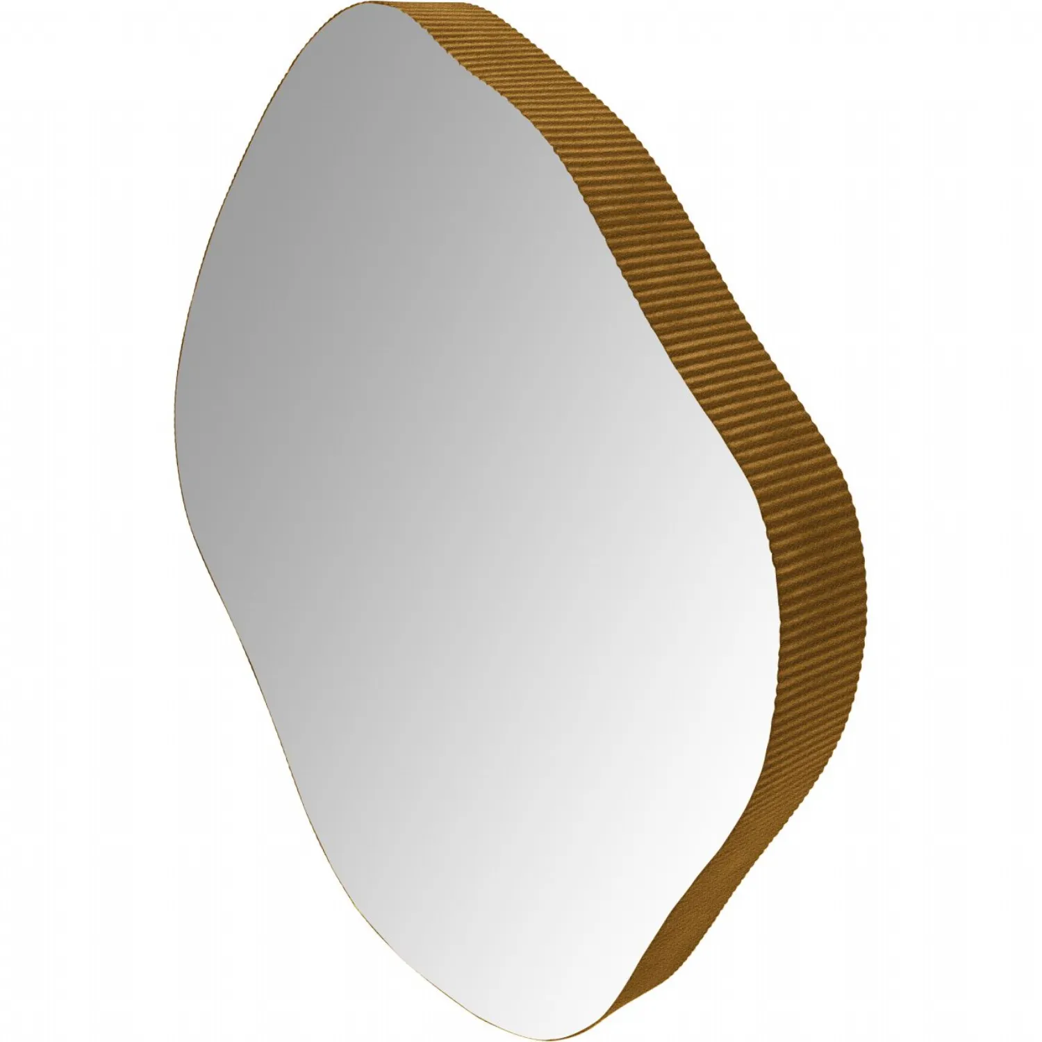 Aged Champagne Gold Irregular Shaped Metal Wall Mirror
