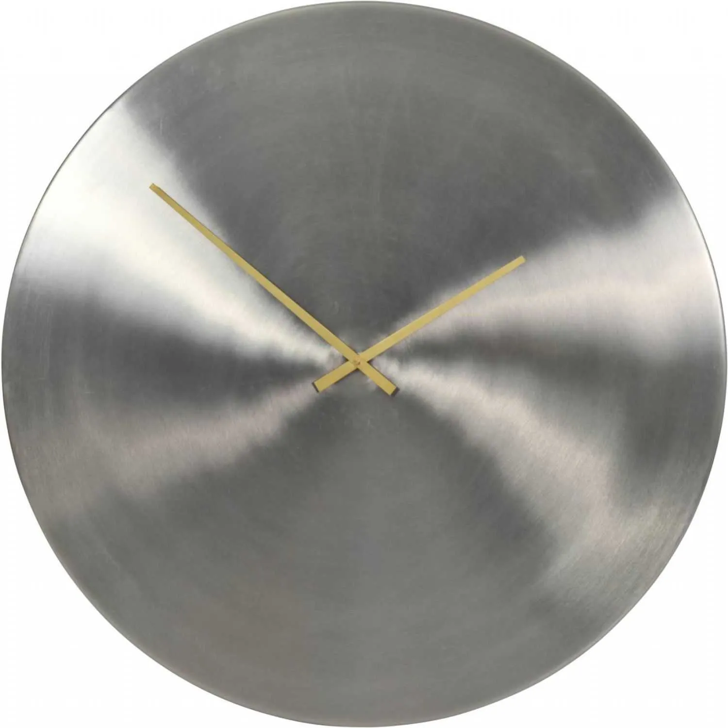 Lode Brushed Silver 76cm Wall Clock with brass hands