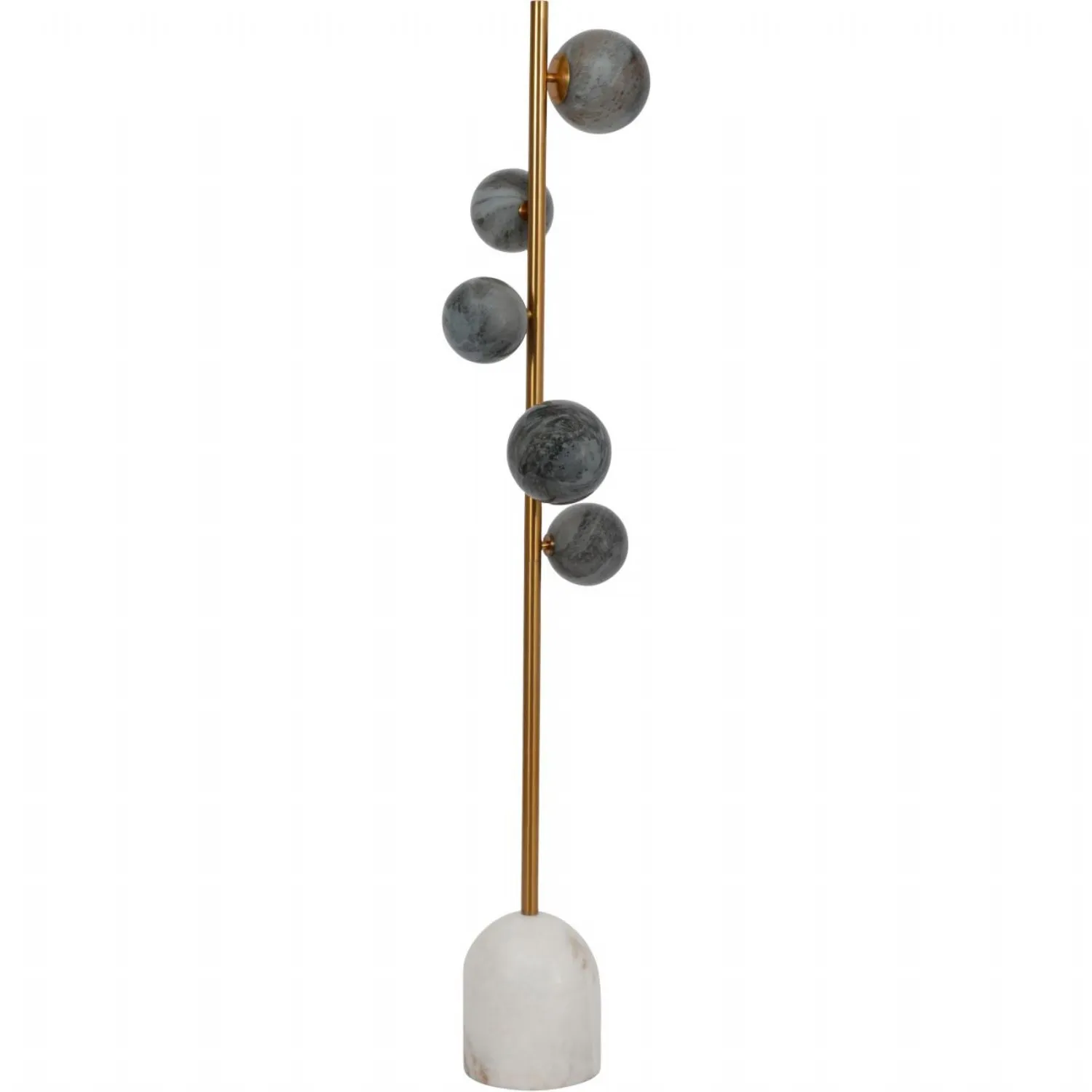 Glass Balls Bronze Floor Lamp with Marble Base