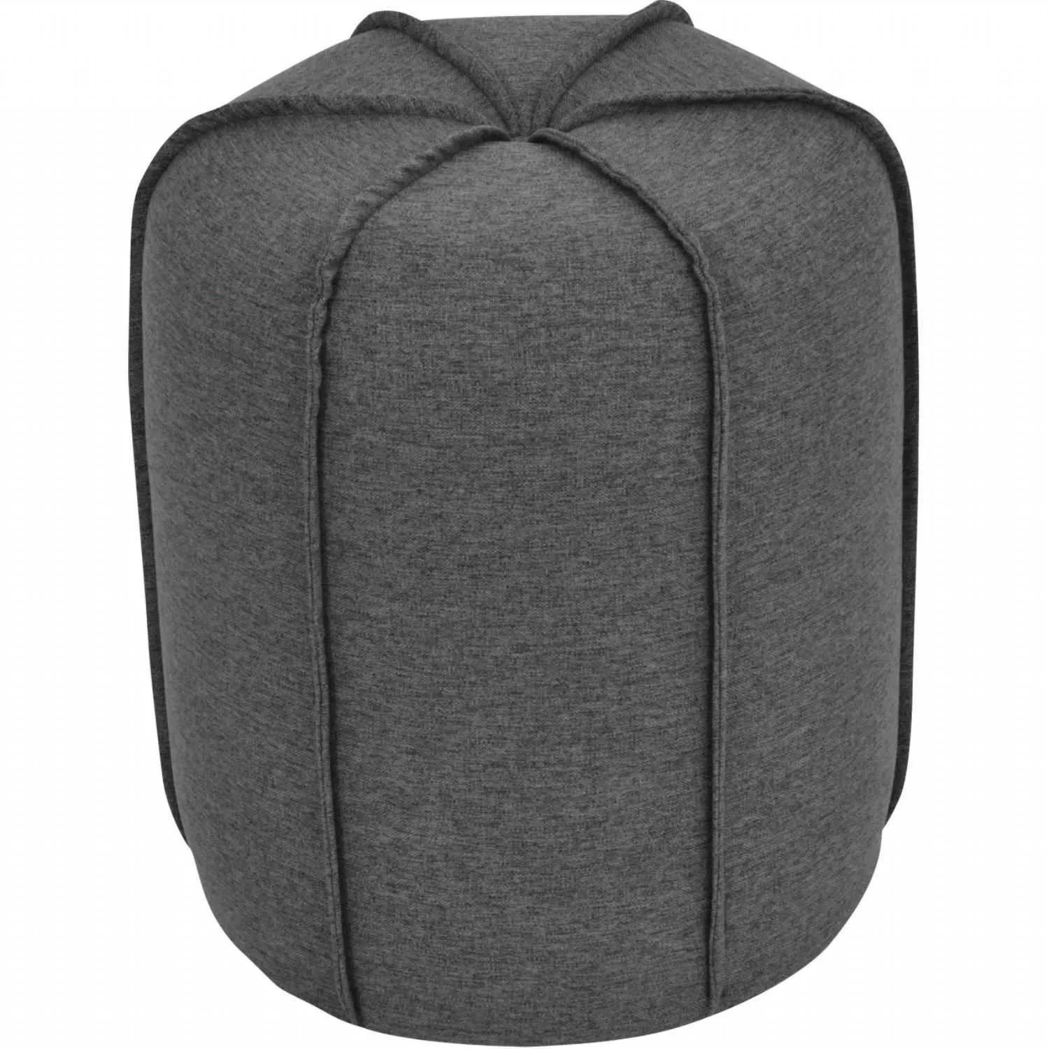 Seamed Button Stool in Smoke Grey Fabric