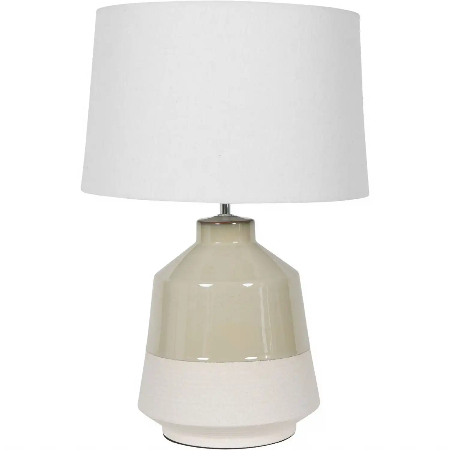 Green Dipped Glaze Table Lamp 58cm with Ivory Shade