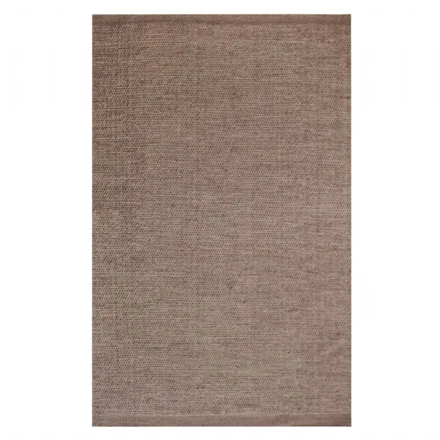 Hand Woven Ivory And Beige Wool Rug