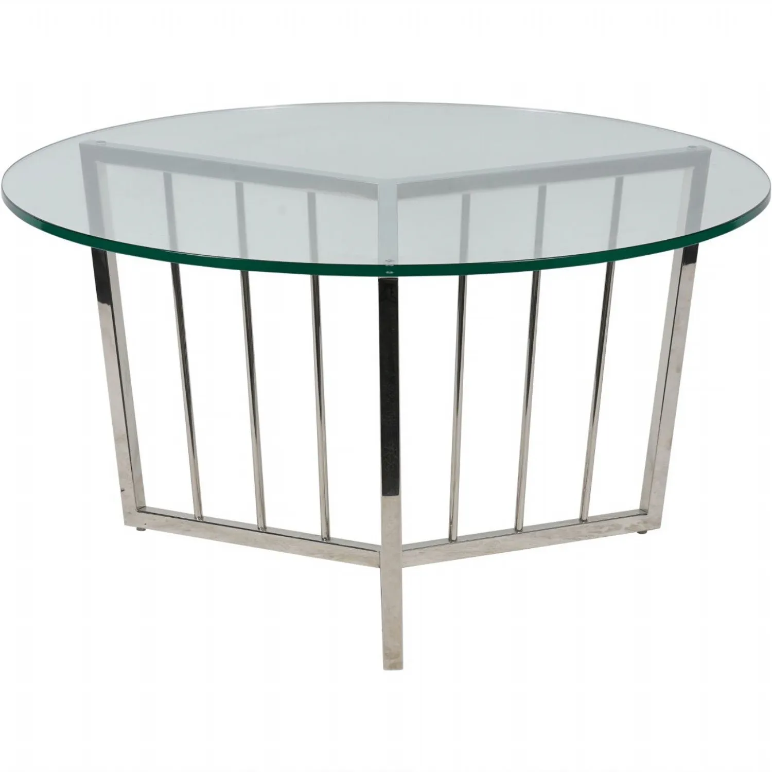 Stainless Steel Clear Glass 80cm Round Coffee Table