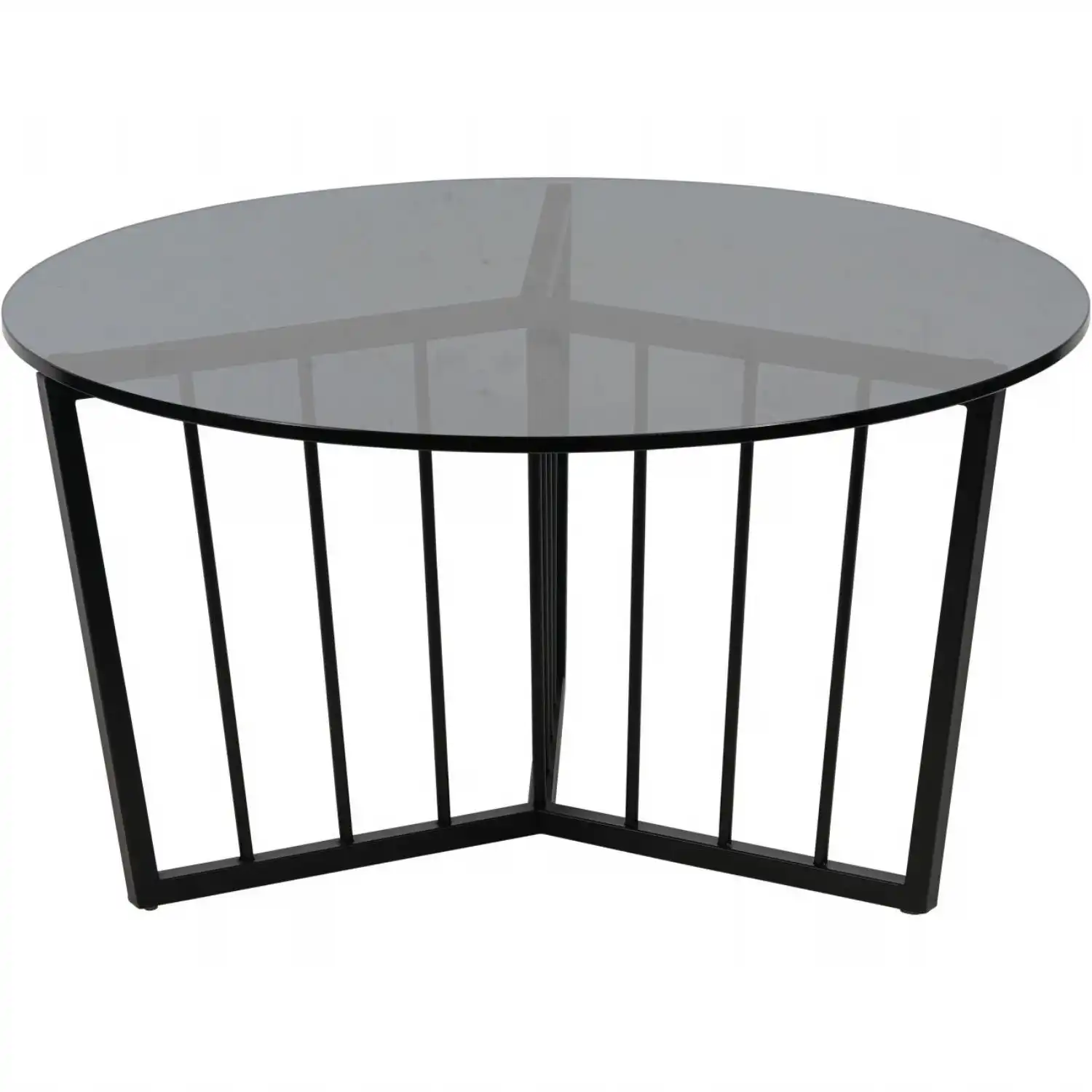 Black Frame Tinted Glass 80cm Round Coffee Table