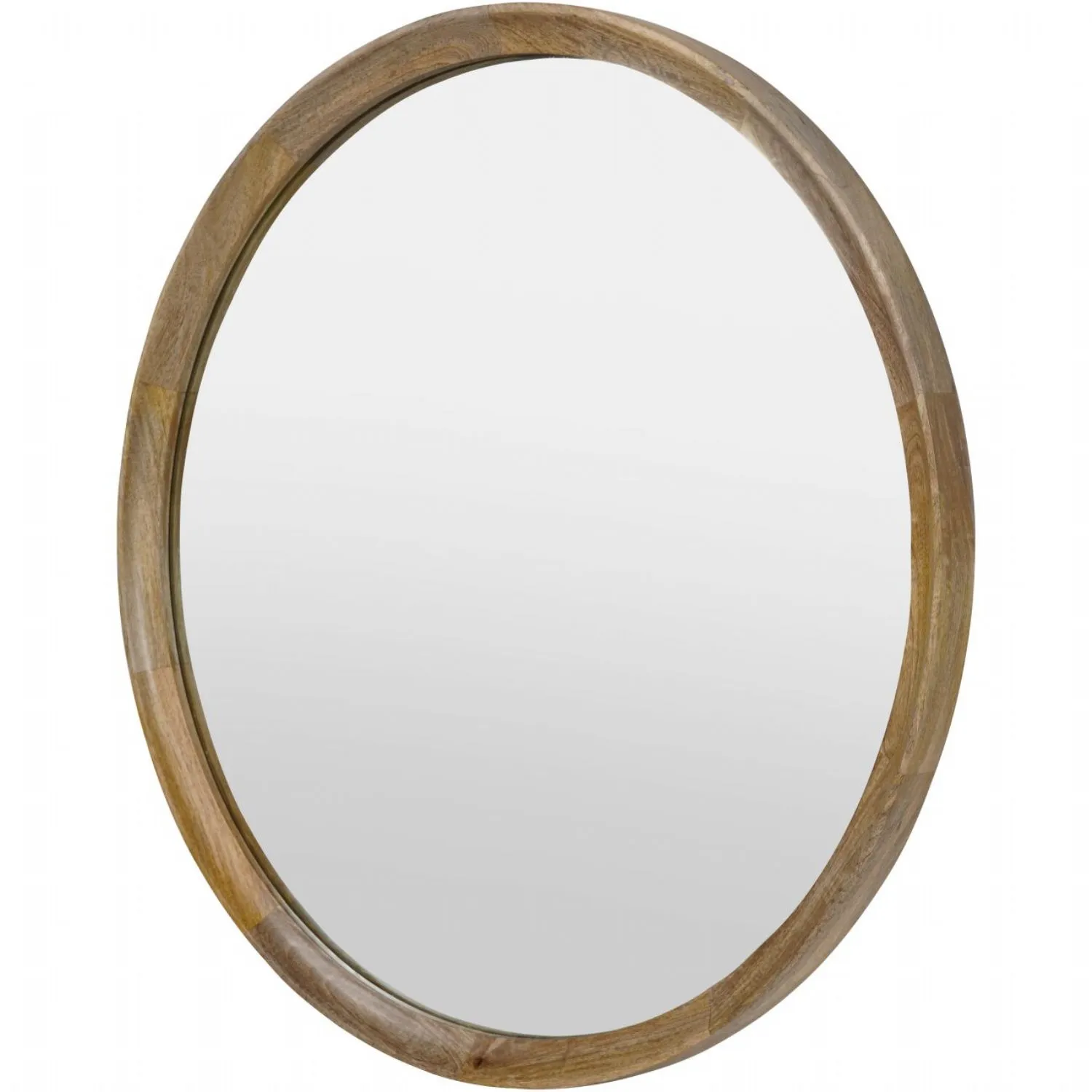 Natural Finish Medium 90cm Wooden Frame Wall Mirror