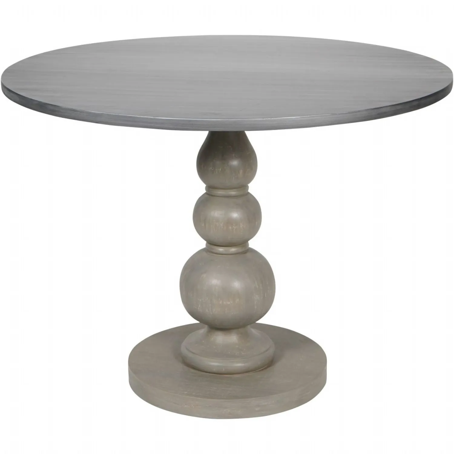 Grey Washed Wooden Pedestal Base 107cm Dining Table