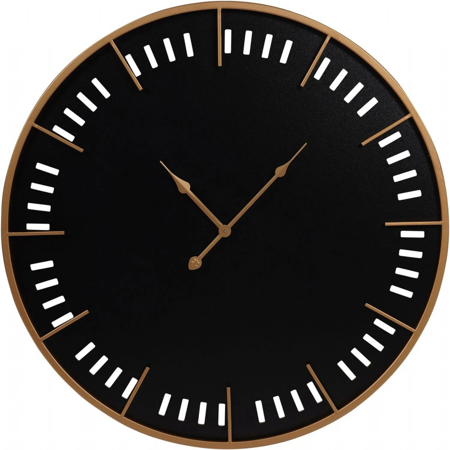 Perforated Black and Gold Indoor Wall Clock
