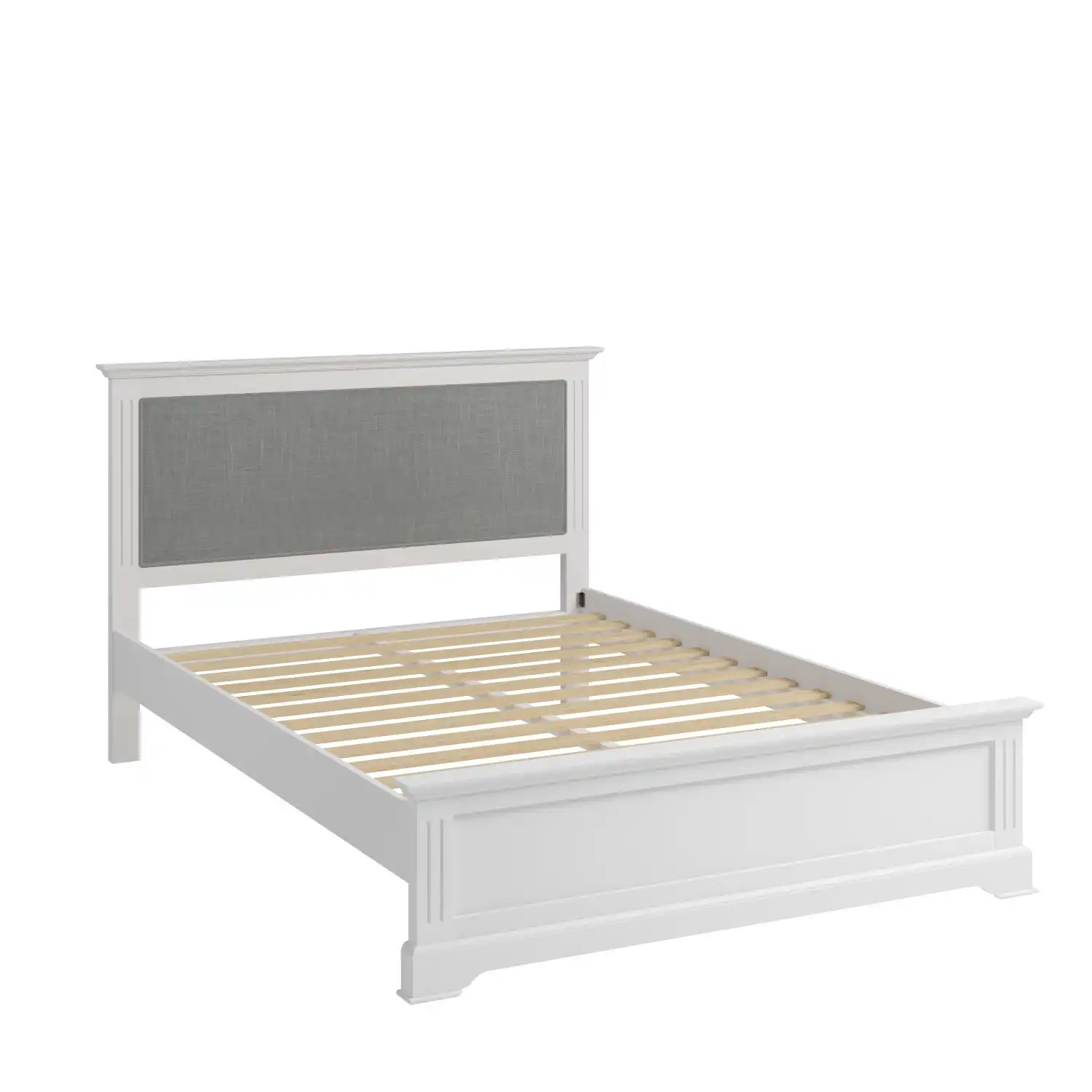 White Painted Wood 5ft King Size Bed