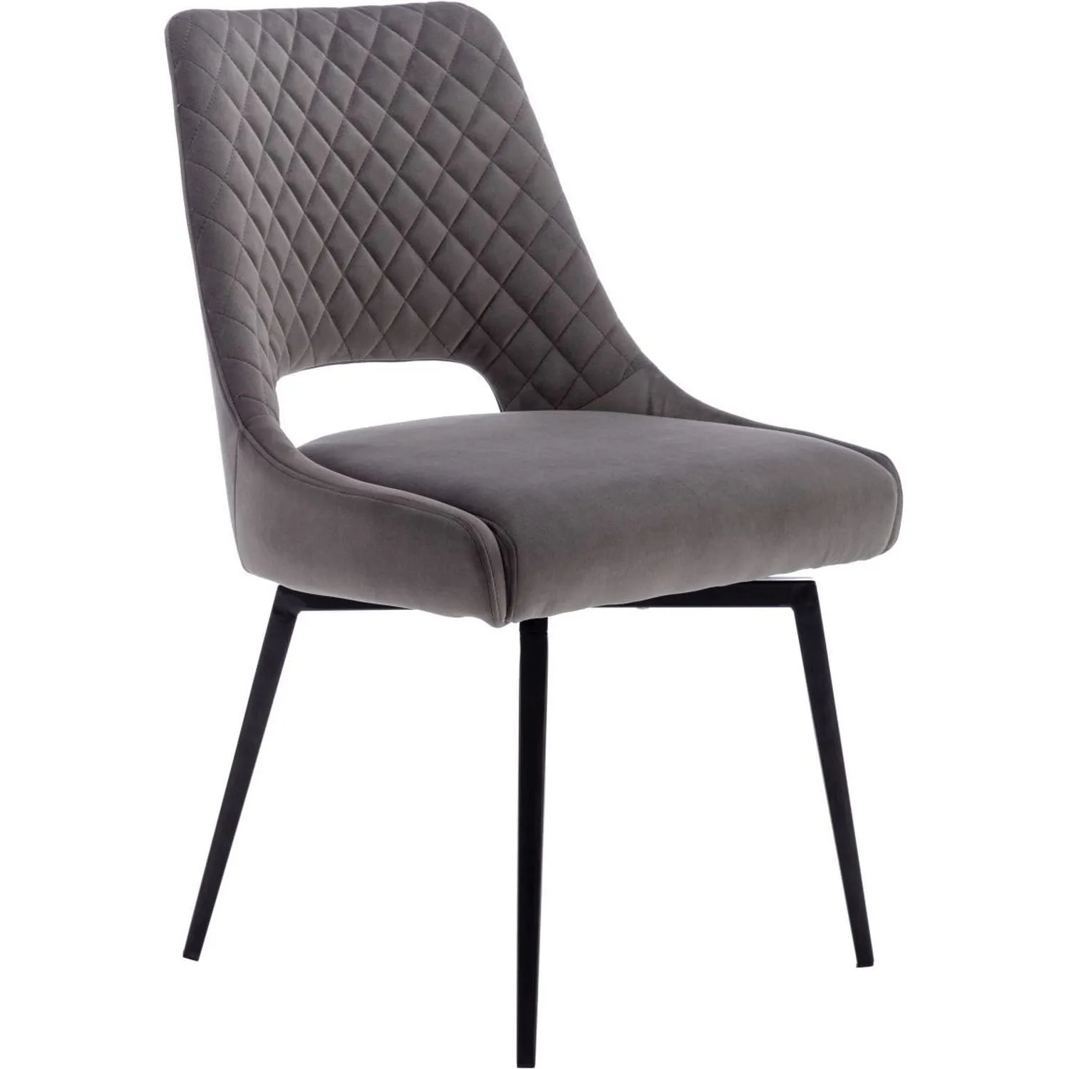 The Chair Collection Swivel Dining Chair Graphite Velvet